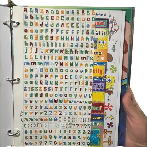 Spongebob Nickelodeon Scrapbook Kit Binder, Paper, Stickers, (Stencils Missing) - Picture 3 of 16